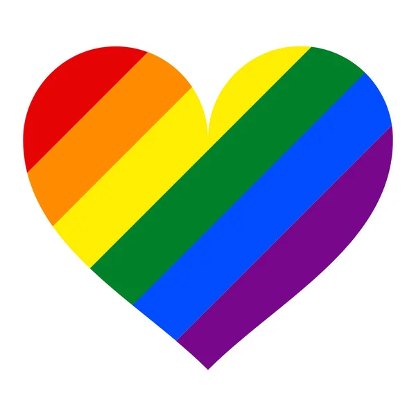 Rainbow Pride Flag Movimento LGBT a forma di cuore — Vettoriale Stock