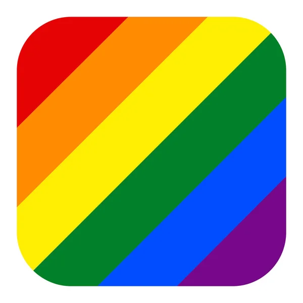 Rainbow Pride Flag Movimiento LGBT en Forma Cuadrada — Archivo Imágenes Vectoriales