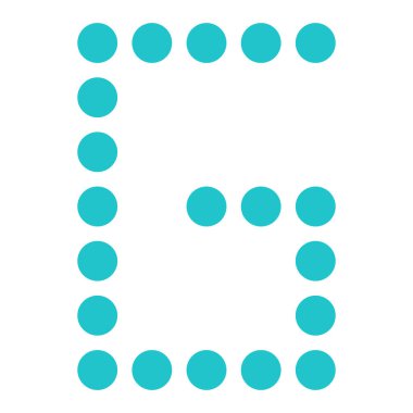 Dijital harf G ekran kurulu yuvarlak nokta