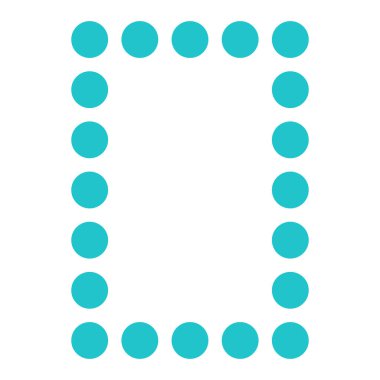 Dijital harf O görüntü kurulu yuvarlak nokta