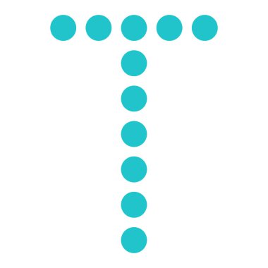 Dijital mektup T ekran kurulu yuvarlak nokta