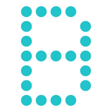 Dijital mektup B ekran kartı yuvarlak nokta