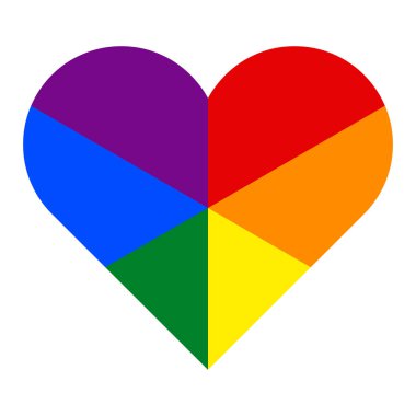Gökkuşağı gurur bayrak LGBTT hareketi kalp şeklinde