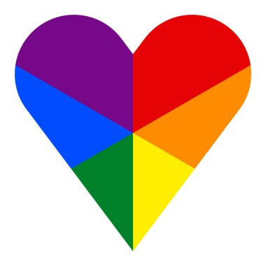 Gökkuşağı gurur bayrak LGBTT hareketi kalp şeklinde