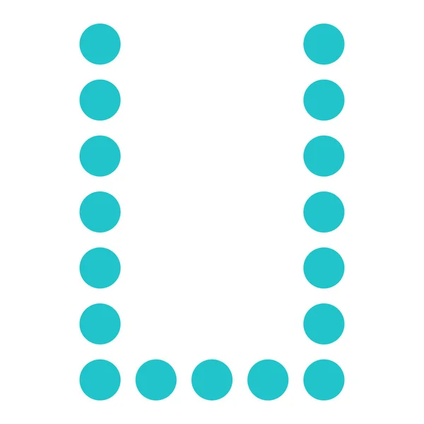 Цифрова літера U-дисплейна дошка кругла точка — стоковий вектор