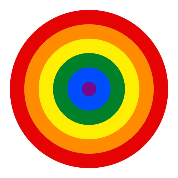 Rainbow Pride Flag LGBT Movement in Circle Shape — Stock Vector