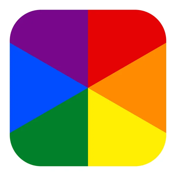 Regnbåge Pride flaggan hbt-rörelsen i fyrkantig form — Stock vektor