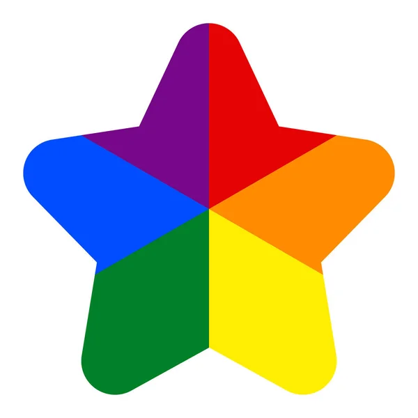 Rainbow Pride Bandeira Movimento LGBT em forma de estrela — Vetor de Stock