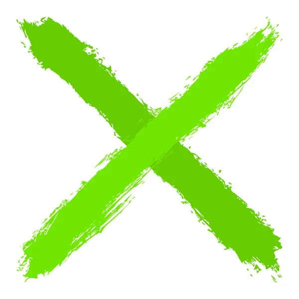 Πράσινο διασχίζουν brushstroke Διαγραφή σημείου — Διανυσματικό Αρχείο