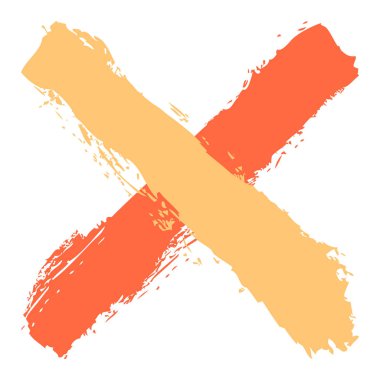 Renkli criss cross brushstroke silme işareti