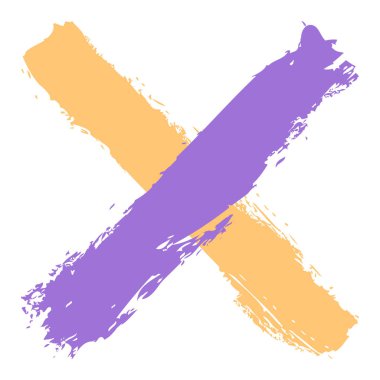 Renkli criss cross brushstroke silme işareti