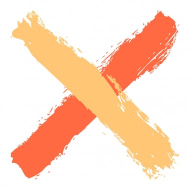 Renkli criss cross brushstroke silme işareti