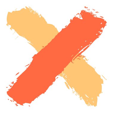 Renkli criss cross brushstroke silme işareti