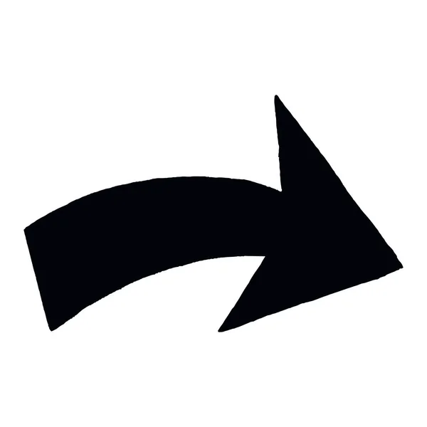 Arrow Sign Sketch Brush Stroke — Stock Vector