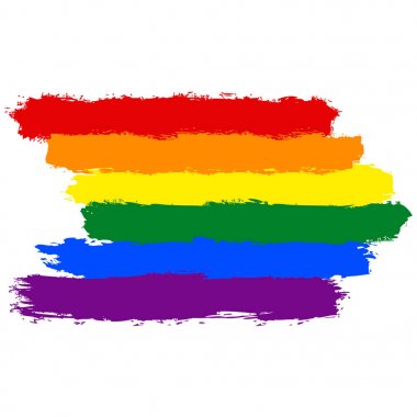 Fırça konturu Gökkuşağı bayrağı LGBTT hareketi
