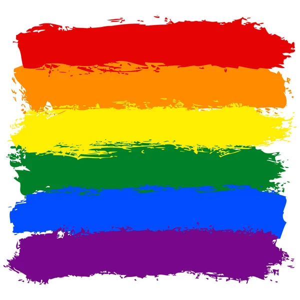 Brush Stroke Rainbow Flag LGBT Movement — Stock Vector