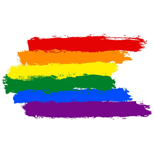 Brushstroke Rainbow Flag Mouvement LGBT — Image vectorielle