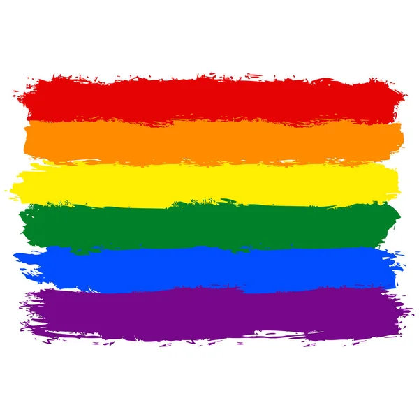 Ecset ecsetvonás Szivárvány zászló LMBT mozgalom Jogdíjmentes Stock Vektorok