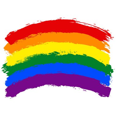 Fırça konturu Gökkuşağı bayrağı LGBTT hareketi