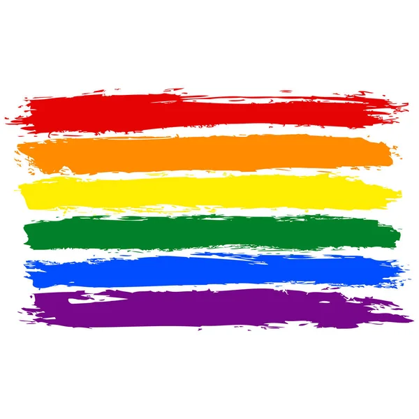 Brushstroke Rainbow Flag Mouvement LGBT — Image vectorielle