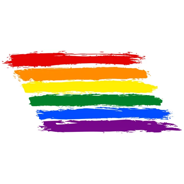 Pennellata Bandiera Arcobaleno Movimento LGBT — Vettoriale Stock