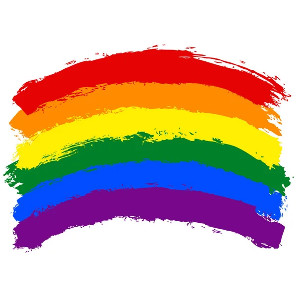 Brush Stroke Rainbow Flag Movimiento LGBT Ilustraciones De Stock Sin Royalties Gratis