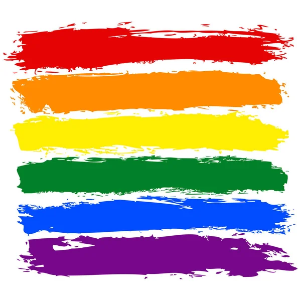 Brush Stroke Rainbow Flag Movimiento LGBT Ilustraciones de stock libres de derechos