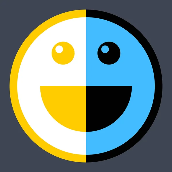 Emoticono sonriente icono o cara sonriente feliz — Vector de stock