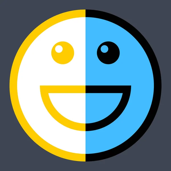 Emoticono sonriente icono o cara sonriente feliz — Vector de stock