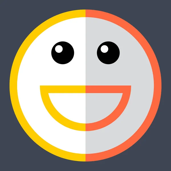 Emoticono sonriente icono o cara sonriente feliz — Vector de stock