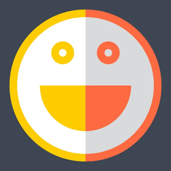 Emoticono sonriente icono o cara sonriente feliz — Vector de stock