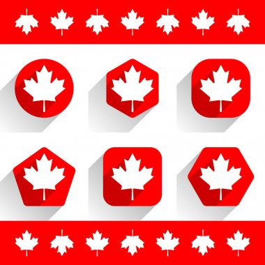 Kanada akçaağaç yaprağı düz stil şekilleri