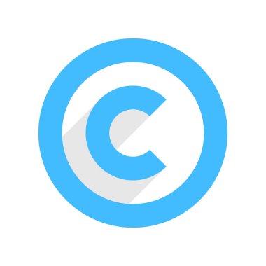 Telif hakkı simgesi veya düz stil içinde telif hakkı işareti