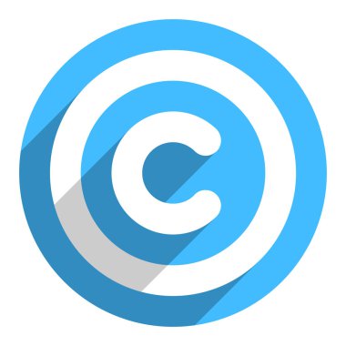 Telif hakkı simgesi veya düz stil içinde telif hakkı işareti