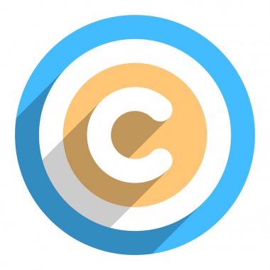 Telif hakkı simgesi veya düz stil içinde telif hakkı işareti