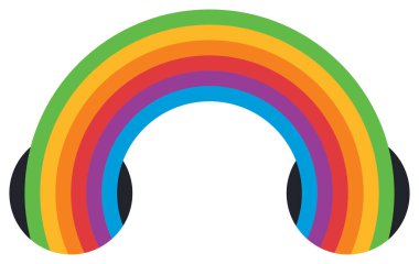 Gökkuşağı simge çok renkli şerit