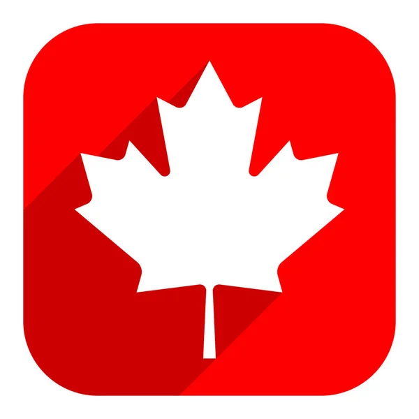 Kanadisches Ahornblatt auf quadratischer Form im flachen Stil — Stockvektor