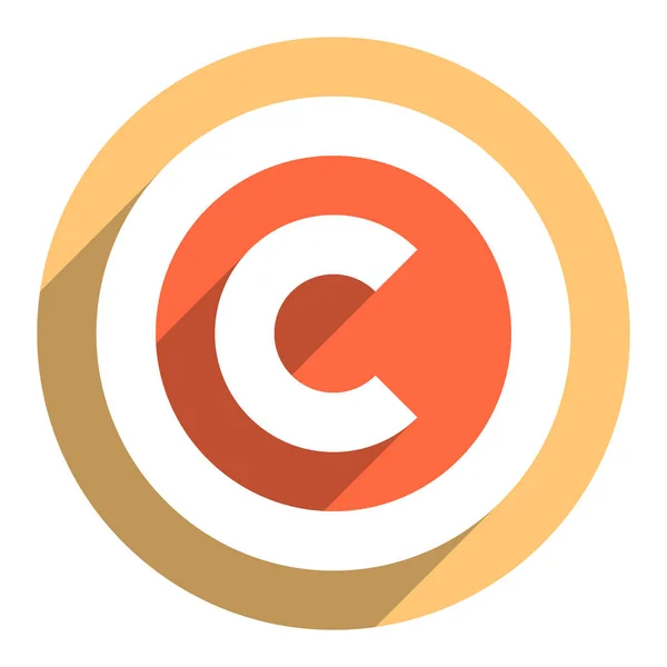 Signo de copyright o símbolo de copyright en estilo plano — Archivo Imágenes Vectoriales