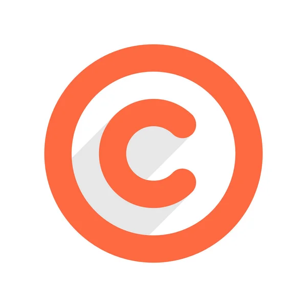 Praw autorskich symbol lub znak praw autorskich w płaski — Wektor stockowy