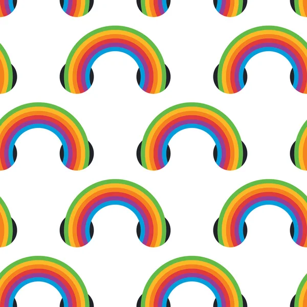 Seamless pattern with rainbow symbol — Stock Vector