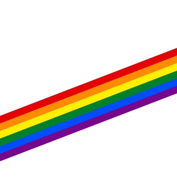 Cinta diagonal arco iris bandera movimiento LGBT — Vector de stock