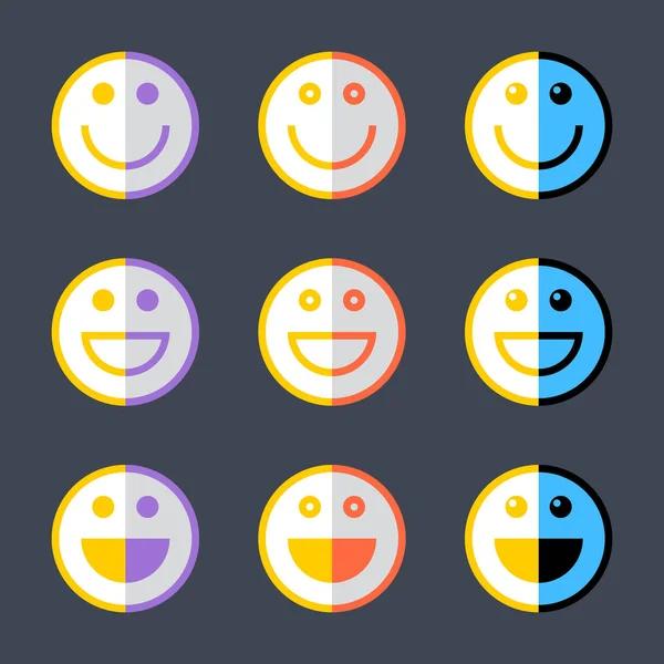 Smiley emoticon icon or happy smiling face — Stock Vector