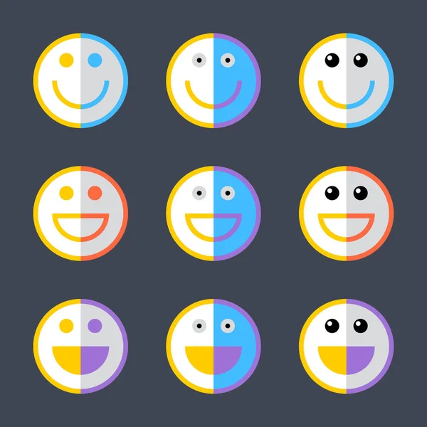 Smiley-Emoticon-Symbol oder glücklich lächelndes Gesicht — Stockvektor