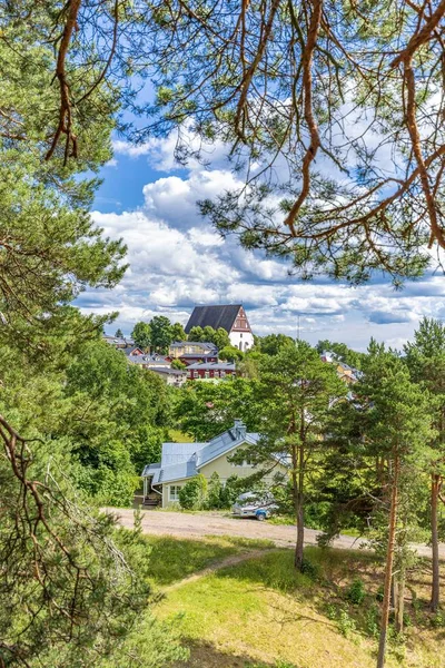 City Porvoo Red Background Travel Europe Scandinavia Old Town Beautiful — Stock Photo, Image