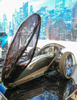 New York. ABD Mayıs 2019. Uluslararası Otomobil Fuarı.