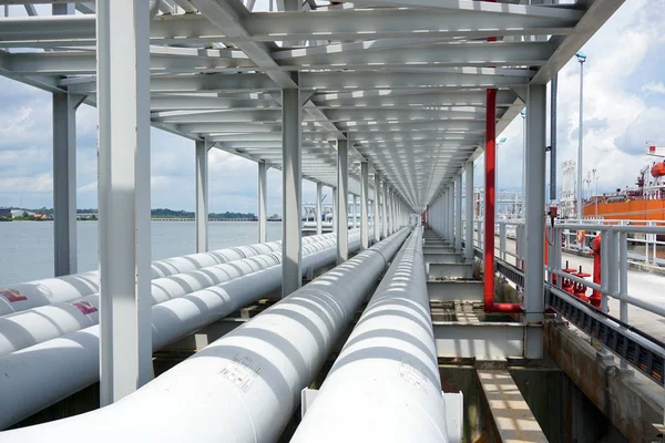 Structure de tuyauterie pour le transport de matières liquides Images De Stock Libres De Droits