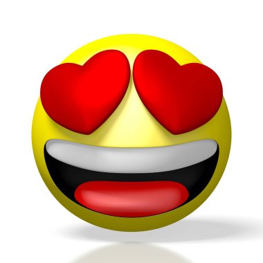 3D emoji / emoticon - kalpler, aşık olmak