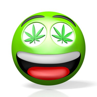 3D emoji / emoticon - marihuana / uyuşturucu