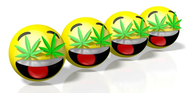 Marihuana Emojis Cannabis Emoticonos Representación — Foto de Stock