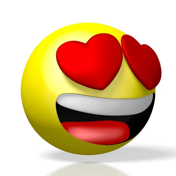 Emoji Emoticon Srdce Být Zamilovaný Rendering — Stock fotografie